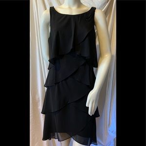 NWT-SLNY Ruffled rhinestone cocktail dress